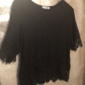 ☀️2 for $15☀️Cute lace trimmed black top